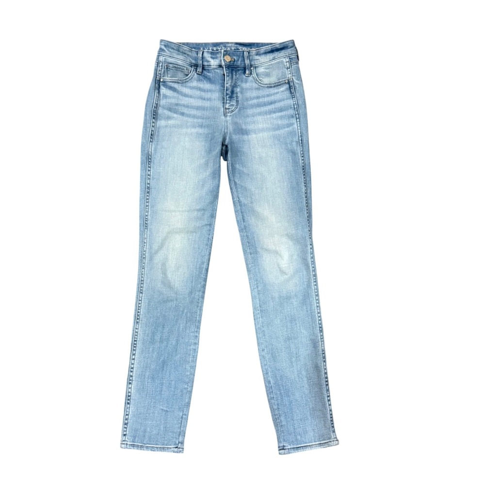 White House Black Market Everyday Soft Slim Crop Jeans Light Wash High Rise 0